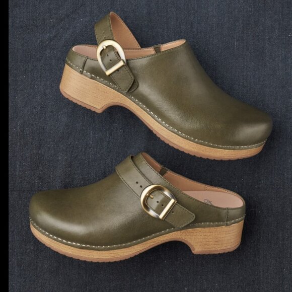 NEW DANSKO  MULTYWAY Baylor Ivy LEATHER CLOGS with swivel strap  256 5S3 - Picture 1 of 9